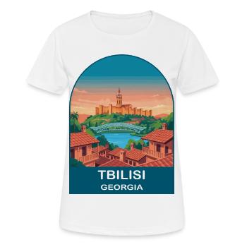 Tbilisi Georgia Vintage Skyline Reiseplakat - Frauen T-Shirt atmungsaktiv - Weiß - Vorne - AI Model Female 172 dark (172cm)
