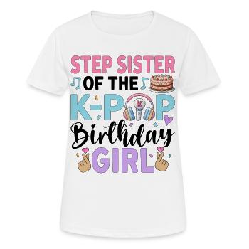 Demi-sœur de la fille anniversaire de la K-Pop - T-shirt respirant Femme - blanc - Devant - AI Model Female 172 dark (172cm)