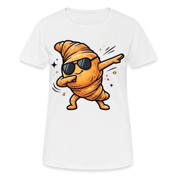Croissant à tamponner - T-shirt respirant Femme - blanc - Devant - AI Model Female 172 dark (172cm)