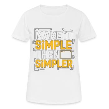 Designer UX/UI : Simplifiez les choses, puis le design graphique - T-shirt respirant Femme - blanc - Devant - AI Model Female 172 dark (172cm)