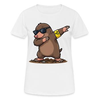 Dabbing Maulwurf - Frauen T-Shirt atmungsaktiv - Weiß - Vorne - AI Model Female 172 dark (172cm)