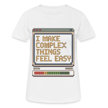 UX/UI Designer I Make Complex Things Web Designer - Women's Breathable T-Shirt - white - Front - AI Model Female 172 dark (172cm)