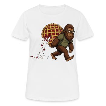 Humour Maths – Bigfoot Voleur de Tarte Pi - T-shirt respirant Femme - blanc - Devant - AI Model Female 172 dark (172cm)