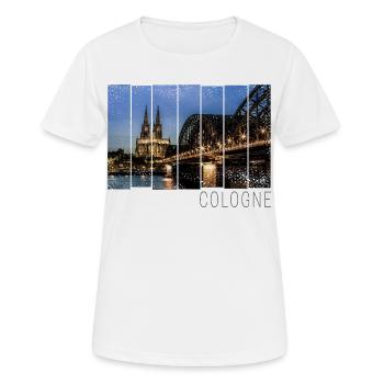 Köln Stadtbild mit Dom in Deutschland Souvenir - Frauen T-Shirt atmungsaktiv - Weiß - Vorne - AI Model Female 172 dark (172cm)