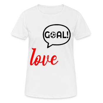 Love Football Tor - Frauen T-Shirt atmungsaktiv - Weiß - Vorne - AI Model Female 172 dark (172cm)