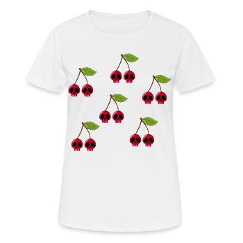 Colorful Skull Cherries - Women's Breathable T-Shirt - white - Front - AI Model Female 172 dark (172cm)