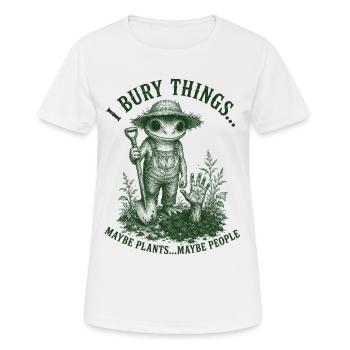 I Bury Things Maybe Plants Frog - Women's Breathable T-Shirt - white - Front - AI Model Female 172 dark (172cm)