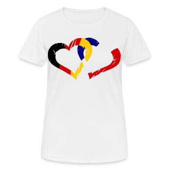 Cœur coloré à pinceau - T-shirt respirant Femme - blanc - Devant - AI Model Female 172 dark (172cm)