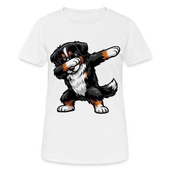 Dabbing Berner Sennenhund - Frauen T-Shirt atmungsaktiv - Weiß - Vorne - AI Model Female 172 dark (172cm)
