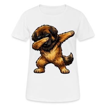 Dabbing Leonberger - Frauen T-Shirt atmungsaktiv - Weiß - Vorne - AI Model Female 172 dark (172cm)