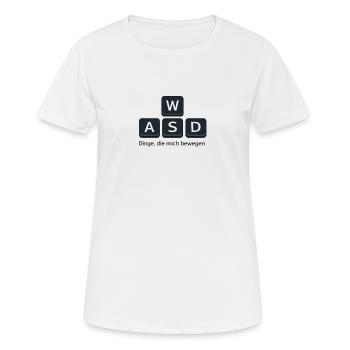 Dinge Die Mich Bewegen WASD PC - Frauen T-Shirt atmungsaktiv - Weiß - Vorne - AI Model Female 172 dark (172cm)