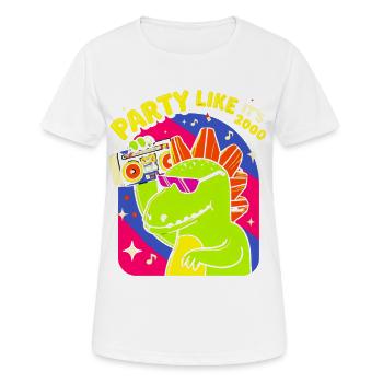 Dino Party Boombox Neon - Frauen T-Shirt atmungsaktiv - Weiß - Vorne - AI Model Female 172 dark (172cm)