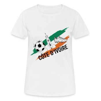 Côte d'Ivoire Football Maillot Ivory Coast Soccer - T-shirt respirant Femme - blanc - Devant - AI Model Female 172 dark (172cm)