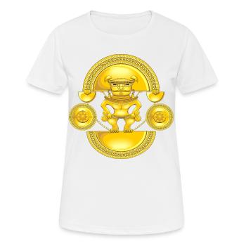 Goldener Schamane - Frauen T-Shirt atmungsaktiv - Weiß - Vorne - AI Model Female 172 dark (172cm)