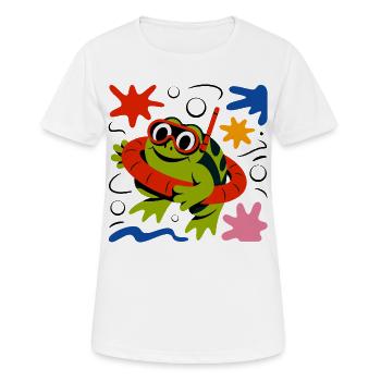 Frosch mit Taucherbrille - Frauen T-Shirt atmungsaktiv - Weiß - Vorne - AI Model Female 172 dark (172cm)