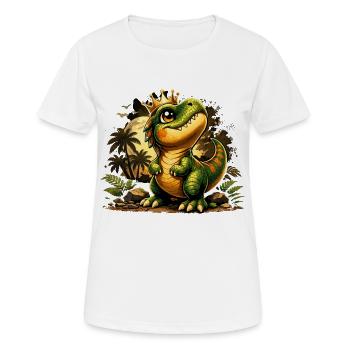 Petit T-Rex fier – Un t-shirt dinosaure mignon - T-shirt respirant Femme - blanc - Devant - AI Model Female 172 dark (172cm)