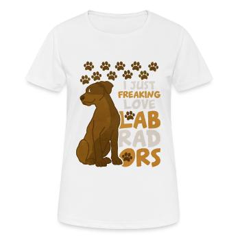 Ich Liebe Labradore lustiges Hundezitat - Frauen T-Shirt atmungsaktiv - Weiß - Vorne - AI Model Female 172 dark (172cm)