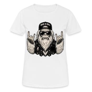Rock, Rocker, Rock Musik, Heavy Metal, Rock Hand - Frauen T-Shirt atmungsaktiv - Weiß - Vorne - AI Model Female 172 dark (172cm)