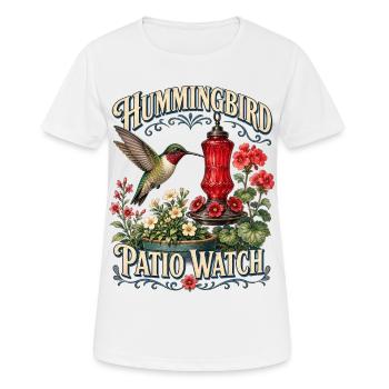 HUMMINGBIRD PATIO WATCH - Frauen T-Shirt atmungsaktiv - Weiß - Vorne - AI Model Female 172 dark (172cm)