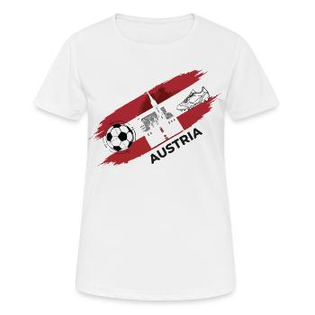 Autriche Football Maillot Supporter Austria Foot - T-shirt respirant Femme - blanc - Devant - AI Model Female 172 dark (172cm)