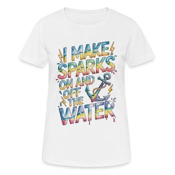 Marine Electrician I Make Sparks Marine Engineer - Frauen T-Shirt atmungsaktiv - Weiß - Vorne - AI Model Female 172 dark (172cm)