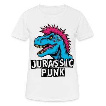 Jurassic Punk T-Rex für Dino Freunde und Rebellen - Frauen T-Shirt atmungsaktiv - Weiß - Vorne - AI Model Female 172 dark (172cm)