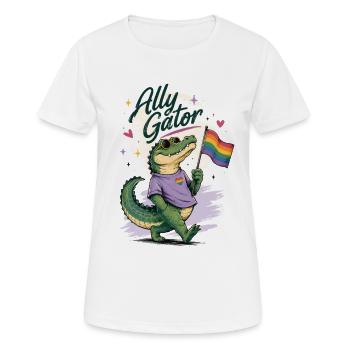 Ally Gator Pride Alligator LGBTQ Design - Frauen T-Shirt atmungsaktiv - Weiß - Vorne - AI Model Female 172 dark (172cm)