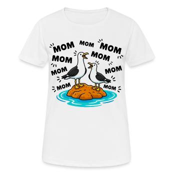 Mom Mom Mom - Lustige Möwen Kinder - Frauen T-Shirt atmungsaktiv - Weiß - Vorne - AI Model Female 172 dark (172cm)