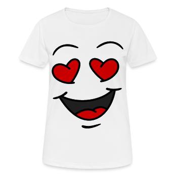 Face Heart Eyes - Women's Breathable T-Shirt - white - Front - AI Model Female 172 dark (172cm)