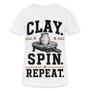 Clay Spin Repeat Ceramic Shirt - Women's Breathable T-Shirt - white - Front - AI Model Female 172 dark (172cm)