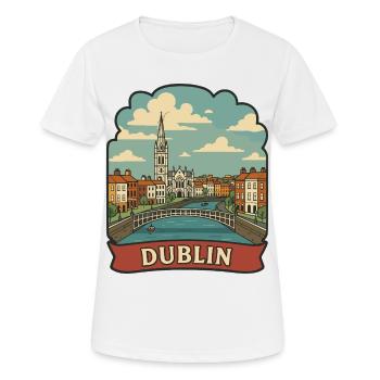 Dublin Hapenny Bridge Vintage-Reiseabzeichen - Frauen T-Shirt atmungsaktiv - Weiß - Vorne - AI Model Female 172 dark (172cm)