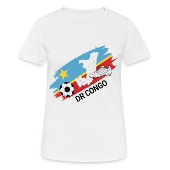 DRC Kongo Fußball DRC Fußball Fußballtrikot - Frauen T-Shirt atmungsaktiv - Weiß - Vorne - AI Model Female 172 dark (172cm)
