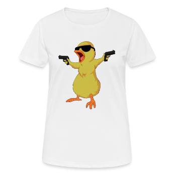 Cadeau drôle d’oiseau de dessin animé de la Mafia de filles - T-shirt respirant Femme - blanc - Devant - AI Model Female 172 dark (172cm)