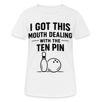 Bowling Humour Drôle Joueur Sport Cadeau - T-shirt respirant Femme - blanc - Devant - AI Model Female 172 dark (172cm)