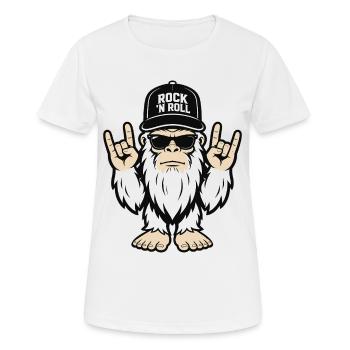 Rock, Rocker, Rock Musik, Heavy Metal, Rock Hand - Frauen T-Shirt atmungsaktiv - Weiß - Vorne - AI Model Female 172 dark (172cm)