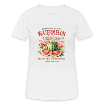 Watermelon Festival Juicy Summer Fruit - Women's Breathable T-Shirt - white - Front - AI Model Female 172 dark (172cm)