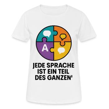Puzzlefarben Sprachvielfalt - Frauen T-Shirt atmungsaktiv - Weiß - Vorne - AI Model Female 172 dark (172cm)
