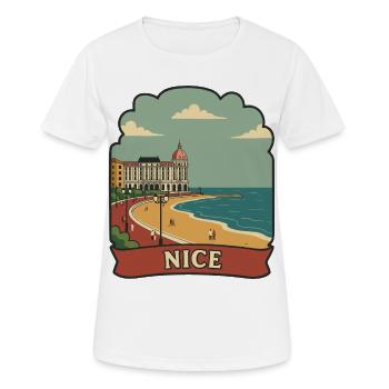 Schönes Frankreich Französische Riviera Retro-Reiseabzeichen - Frauen T-Shirt atmungsaktiv - Weiß - Vorne - AI Model Female 172 dark (172cm)