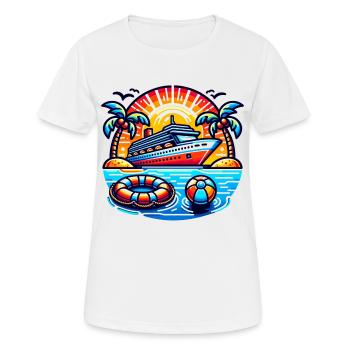 Kreuzfahrt  - Frauen T-Shirt atmungsaktiv - Weiß - Vorne - AI Model Female 172 dark (172cm)