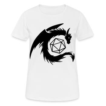 Dragon avec des dés D20 - T-shirt respirant Femme - blanc - Devant - AI Model Female 172 dark (172cm)