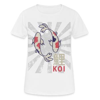 Carpe japonaise vintage de carpe nishikigoi de koi - T-shirt respirant Femme - blanc - Devant - AI Model Female 172 dark (172cm)