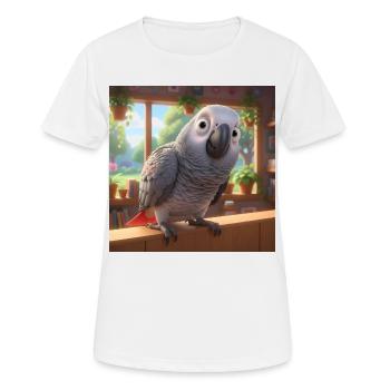 Maison animée du perroquet gris - T-shirt respirant Femme - blanc - Devant - AI Model Female 172 dark (172cm)