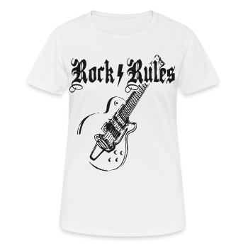 Vintage-Schwarze Rockgitarre - Frauen T-Shirt atmungsaktiv - Weiß - Vorne - AI Model Female 172 dark (172cm)