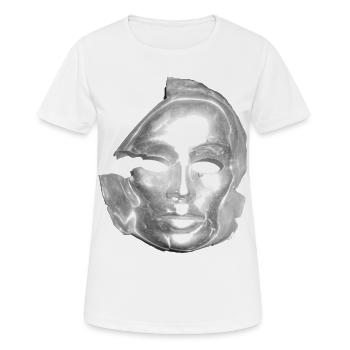 Gesicht face Maske alt Schönheit mystisch Illusion - Frauen T-Shirt atmungsaktiv - Weiß - Vorne - AI Model Female 172 dark (172cm)