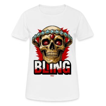 Mode de Gemmes Couronnes Skull Bling - T-shirt respirant Femme - blanc - Devant - AI Model Female 172 dark (172cm)