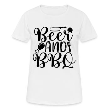 Bière & BBQ - T-shirt respirant Femme - blanc - Devant - AI Model Female 172 dark (172cm)