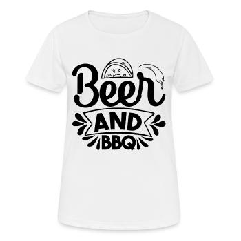 BBQ à la bière - T-shirt respirant Femme - blanc - Devant - AI Model Female 172 dark (172cm)