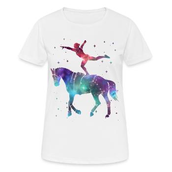 Voltigieren Reiterin Pferde Weltraum Mädchen Volti - Frauen T-Shirt atmungsaktiv - Weiß - Vorne - AI Model Female 172 dark (172cm)