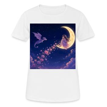 Mondlicht Drachenblüte - Frauen T-Shirt atmungsaktiv - Weiß - Vorne - AI Model Female 172 dark (172cm)