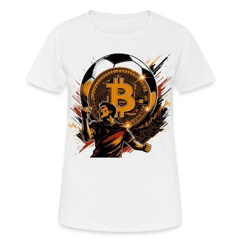 Krypto Jubel Bitcoin Power Deutschland Fußball - Frauen T-Shirt atmungsaktiv - Weiß - Vorne - AI Model Female 172 dark (172cm)